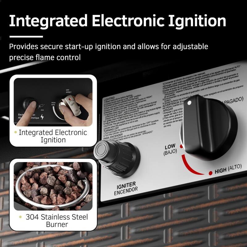 Pocassy 4/5PCS Patio Sofa Swivel Chair with 30" Fire Pit Tab;e