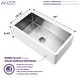 preview thumbnail 7 of 10, ANZZI Apollo Matte White Solid Surface Farmhouse 36 in. Single Bowl Kitchen Sink with Stainless Steel Interior