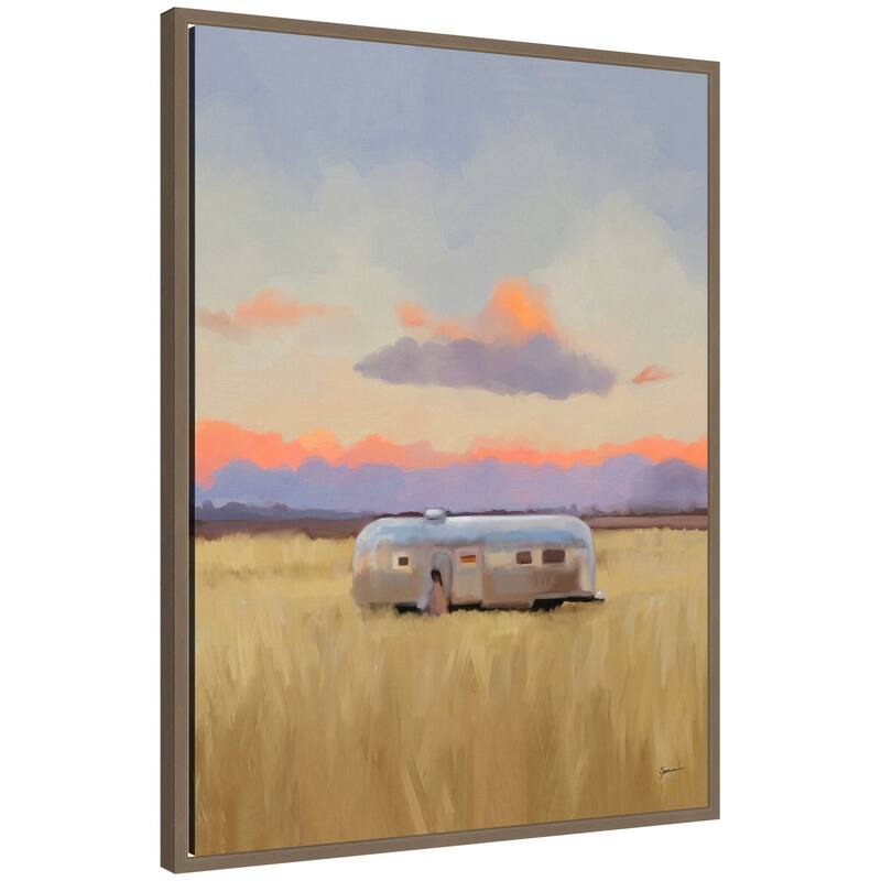 Kate and Laurel Solitude by Mary Sparrow Framed Canvas Wall Art Print - 23 x 30 - Gold