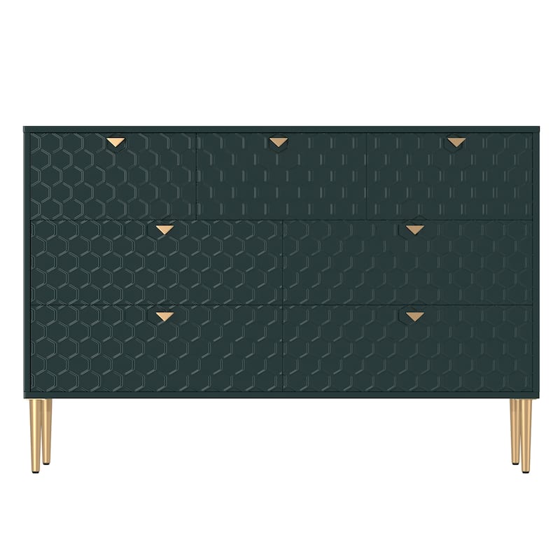 Morden Wood Furniture 7 Drawer Dresser Chest - Green