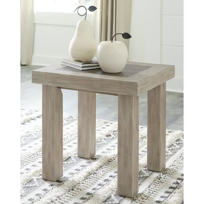 Signature Design by Ashley Hennington Light Brown Rectangular End Table - 26" W x 24" D x 24" H