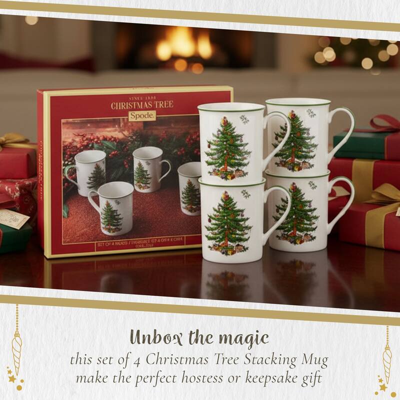 Spode Set of 2 Christmas Tree Stacking Mug