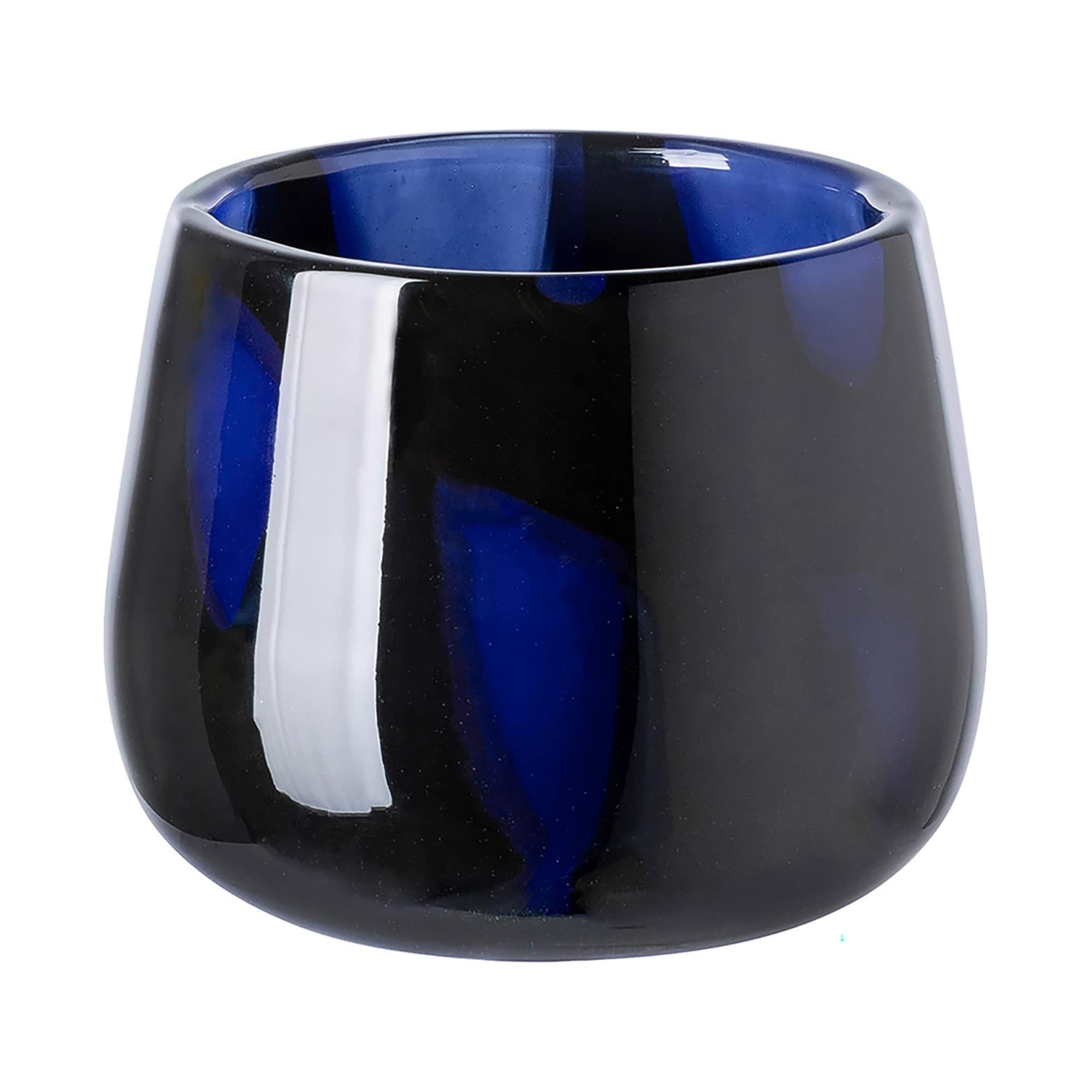 Solid Lantern Glass Vase - 5.5" - Medium - Blue