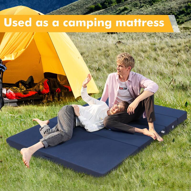 4 Inch Thick Folding Portable Mattress Pad Sofa Bed Sleepover Futon