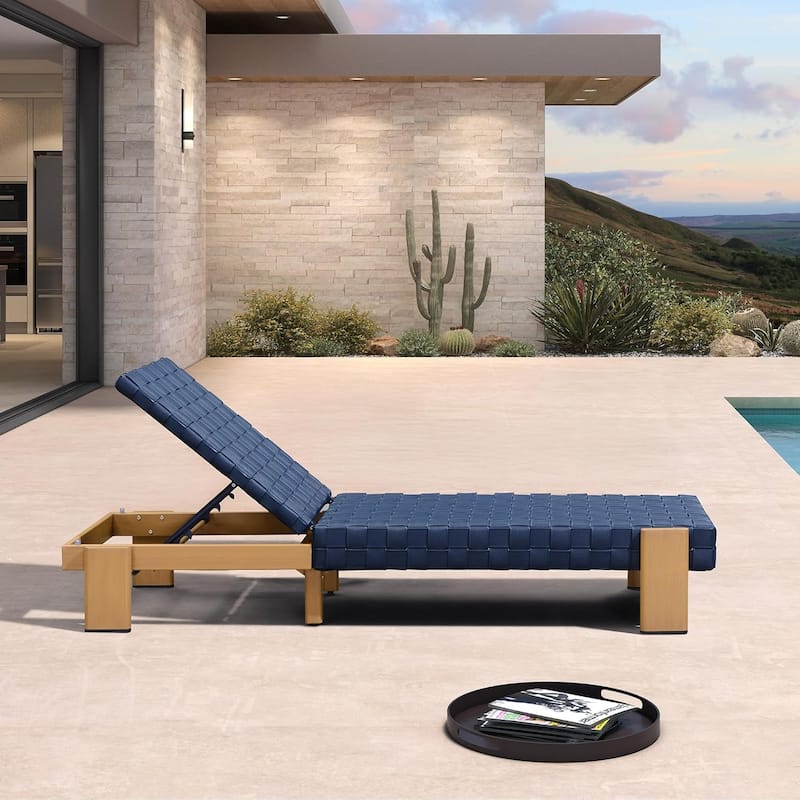 PURPLE LEAF Patio Lounge Chair Modern Outdoor Chaise Lounge Rattan Chaise Lounge Chairs