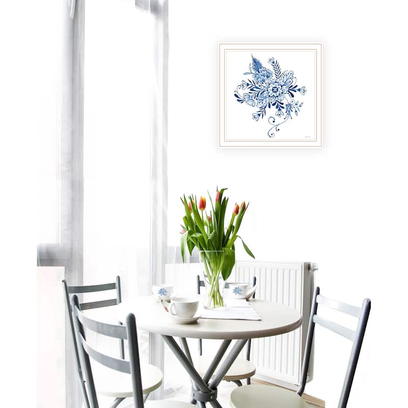 TrendyDecor4U Contemporary "Floral Calligraphy Sketches I" Framed Print Wall Art