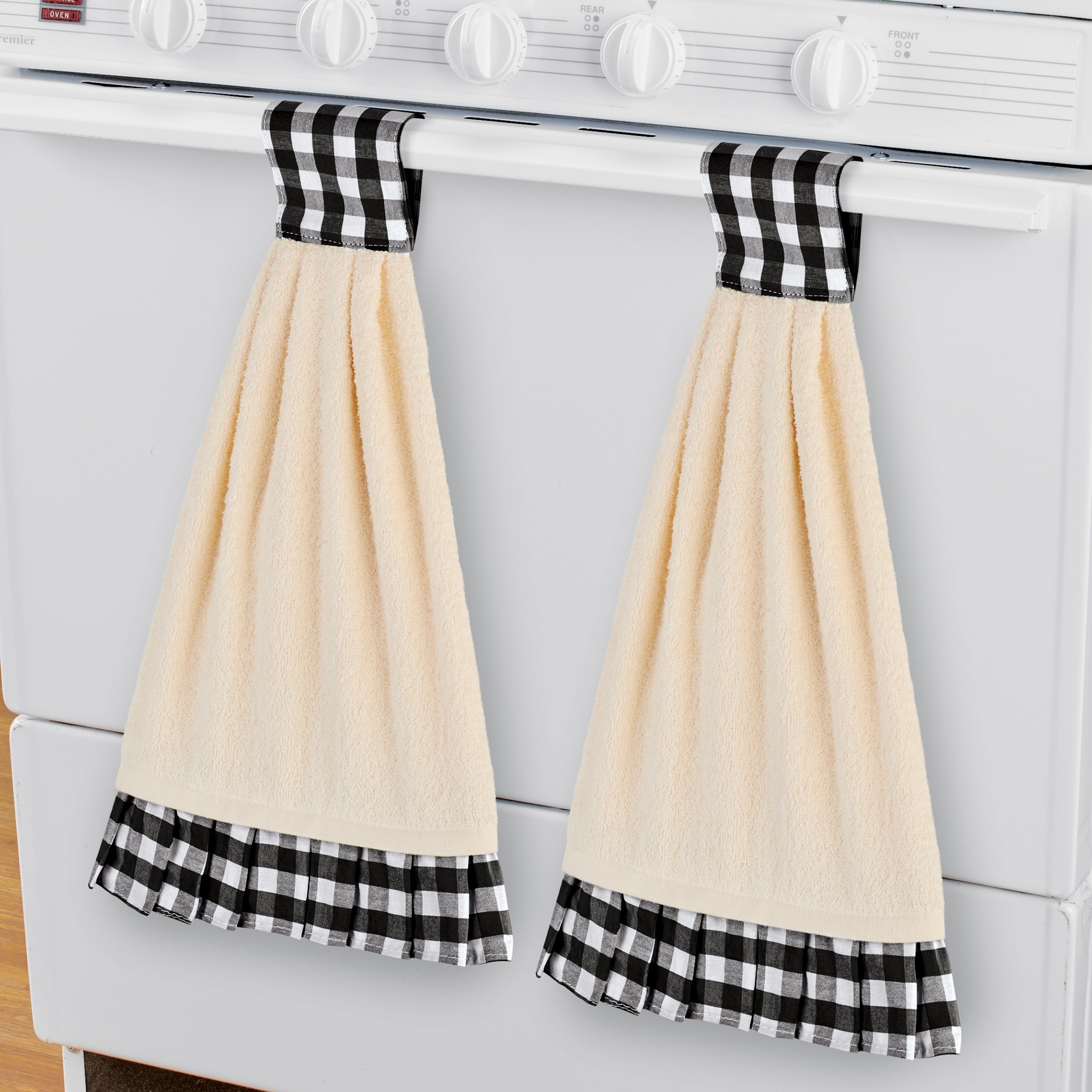 Fiesta Watercolor Plaid Kitchen Towels, Set of 2