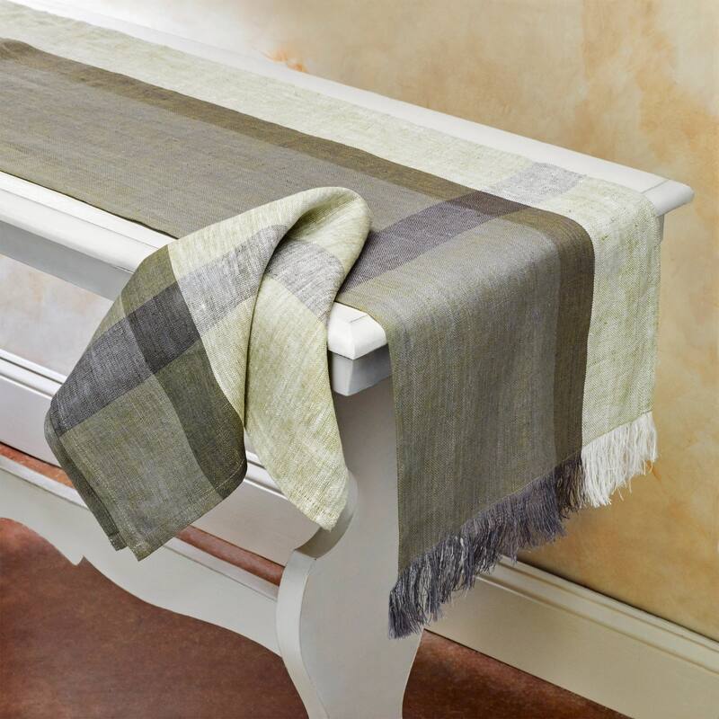 SERENE 100% Flax Linen Table Runner | Handmade | Fairtrade | Upcycled | Nature-Inspired Decor by Sustainable Threads