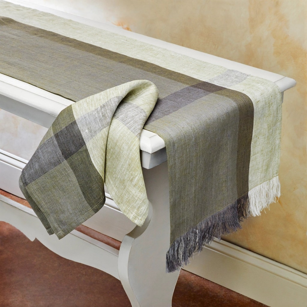 SERENE 100% Flax Linen Table Runner | Handmade | Fairtrade | Upcycled | Nature-Inspired Decor by Sustainable Threads