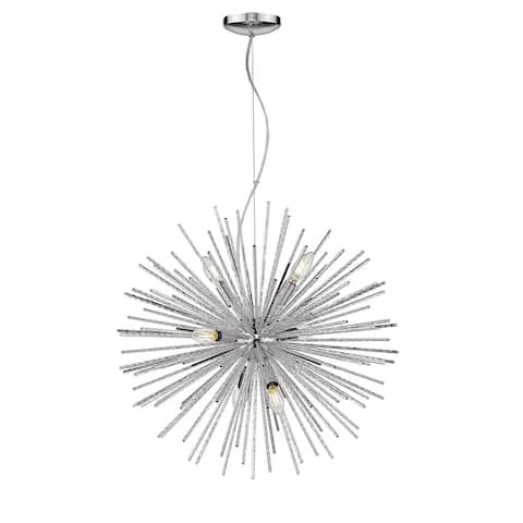 OVE Decors Magellan I 6-Light LED Chrome Starburst Chandelier - 23.06 H in.