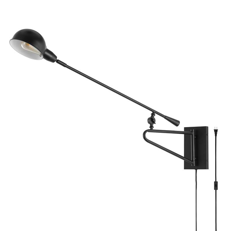 SAFAVIEH Lighting Umaymah 36.5" Wall Sconce - 5.8" x 36.5" x 24.5"-withD/H - Black - 6Wx37Dx25H