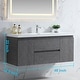 preview thumbnail 8 of 21, Floating Bathroom Vanity 24"-48" – Cement Gray Finish, White Integrated Sink