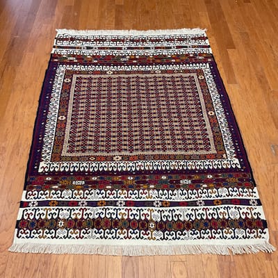HERAT ORIENTAL Handmade Soumak Wool Rug - 4'4" x 6'2"