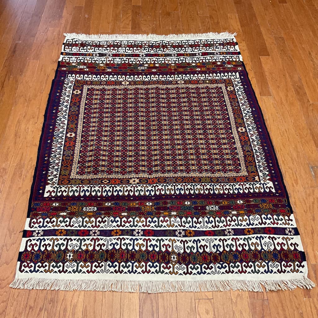 HERAT ORIENTAL Handmade Soumak Wool Rug - 4'4" x 6'2"
