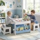 preview thumbnail 7 of 31, Costway Wooden Kids Table and Chairs Set with Double-sided Tabletop,