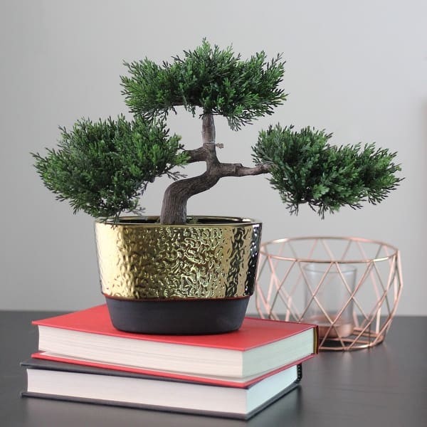 Shop 10 Potted Artificial Japanese Bonsai Tree Overstock 16539785