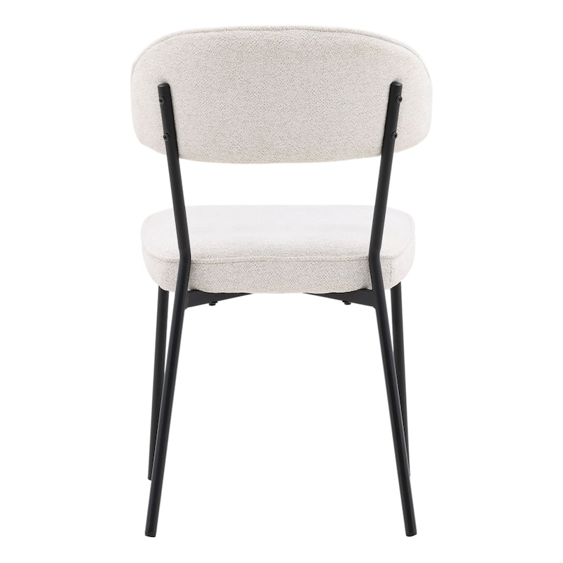 Mackinsey Iron Upholstered Dining Chair, Cream (Set of 2)