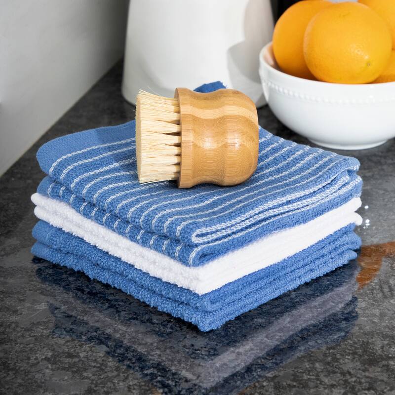 RITZ Cotton Terry Horizontal Stripe Bar Mop Dish Cloths (Set of 6)
