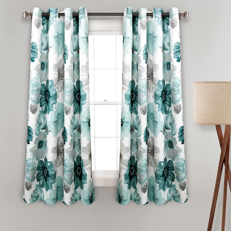 Lush Decor Leah Room Darkening Curtain Panel Pair - 52"W x 63"L - Blue