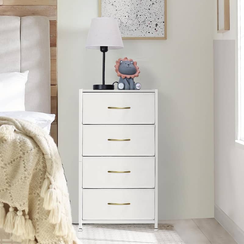Storage Chest Organizer with Removable Fabric Bins - White - 4-drawer