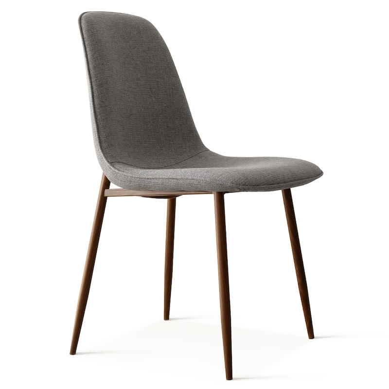 Modern Solid Back Side Dining Chair Walnut leg(Set of 4)