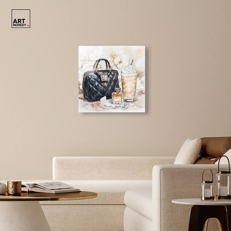 Trinkets and White Floral Acrylic by Art Remedy, Ready to Hang