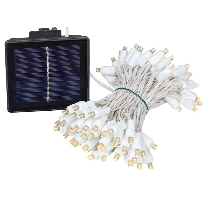 Novelty Lights 100 Light Solar LED Christmas Mini Light Set, 44 Feet - Clear