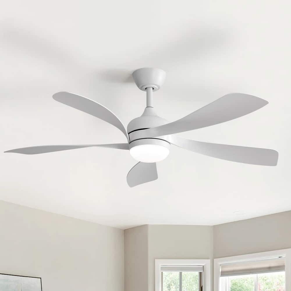 52" Downrod Ceiling Fan with Light and Remote,Reversible DC Motor,for Living Room Bedroom Patio - 52 Inches