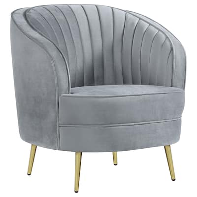 Sophia Upholstered Channel Tufted Barrel Accent Chair