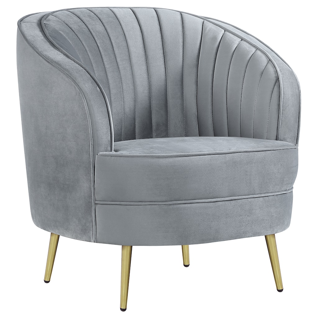 Sophia Upholstered Channel Tufted Barrel Accent Chair