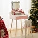 preview thumbnail 14 of 53, Make up Table Kids Vanity Set With Mirror
