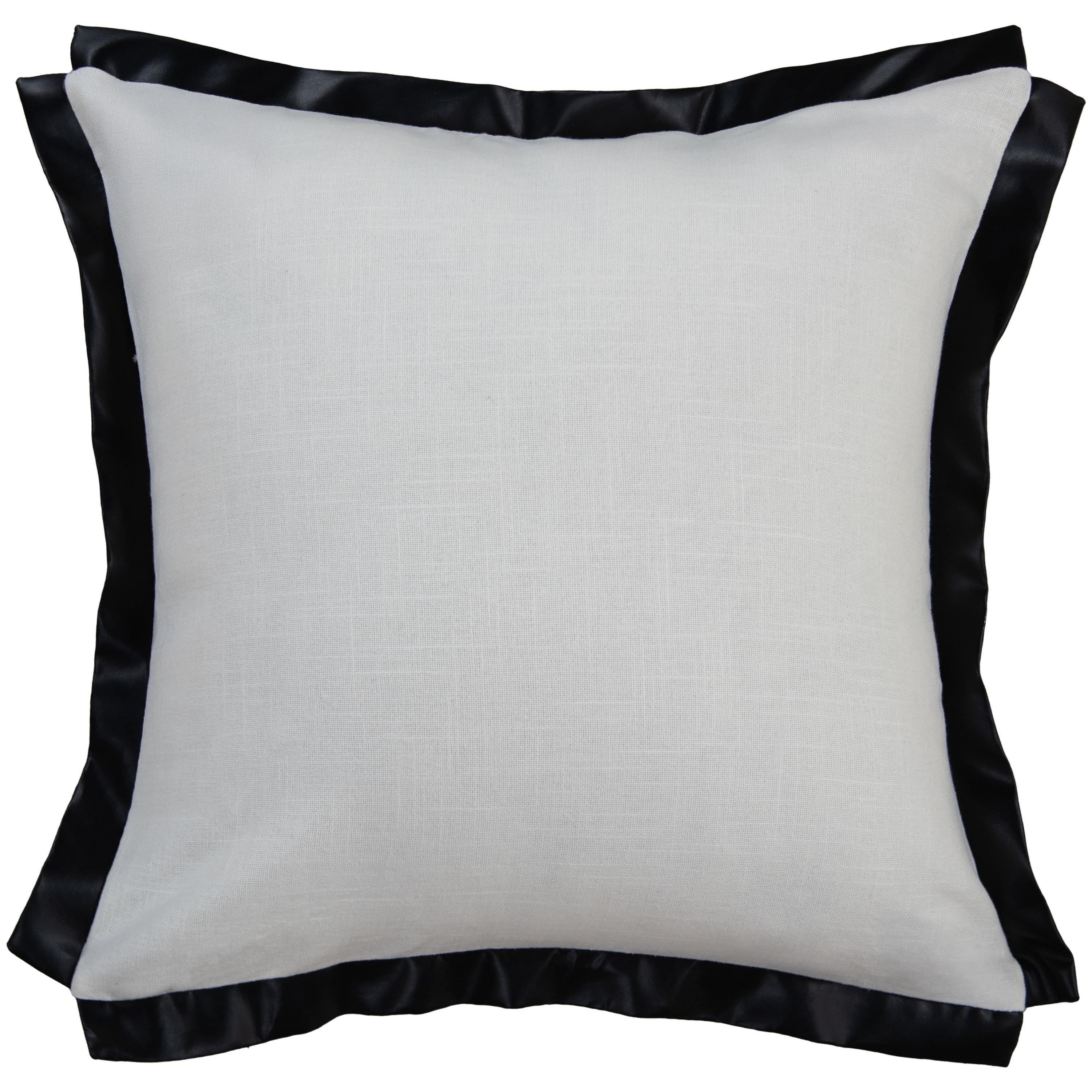Rizzy Home Modern Leather Flange Throw Pillow, 20x20