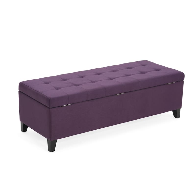Mission Tufted Fabric Storage Ottoman Bench by Christopher Knight Home