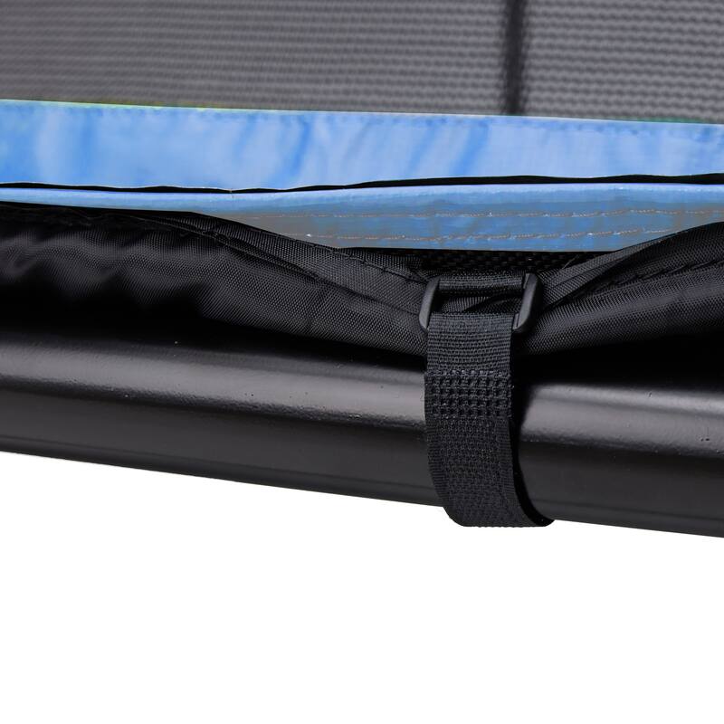 10FT Trampoline with Inner Safety Net (Elastic Ropes Version) - Blue