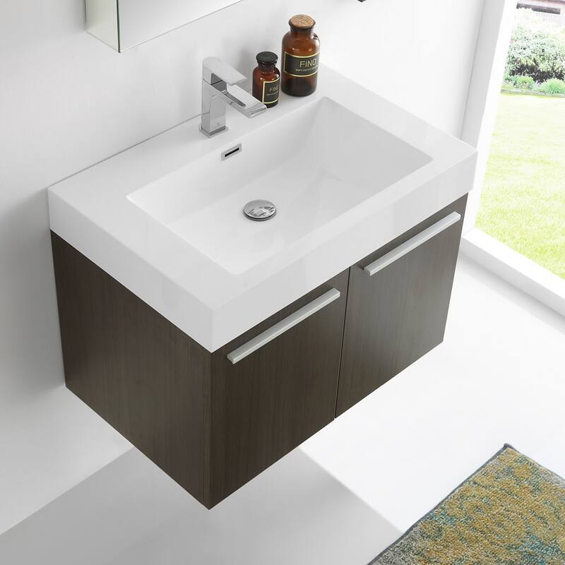 Fresca Senza 29-1/2" Wall Mounted / Floating Vanity Set with MDF