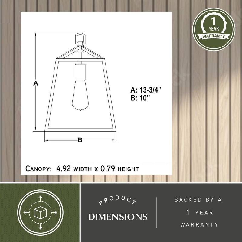 Hayes Black Farmhouse Open Cage Indoor/ Outdoor Pendant Lantern