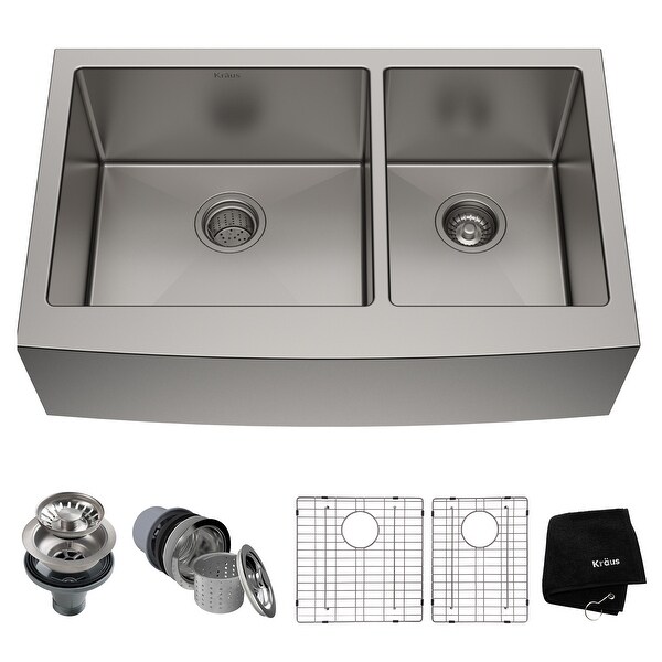 KRAUS Standart PRO Stainless Steel 33-inch 2-bowl Kitchen Sink. Opens flyout.