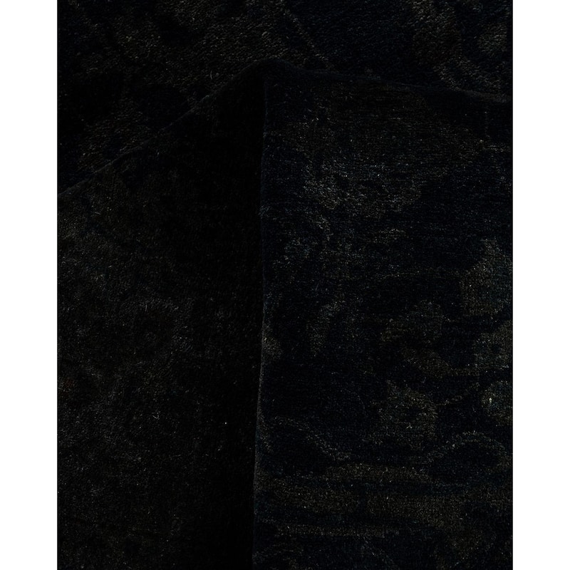 Fine Vibrance One-of-a-Kind Hand-Knotted Area Rug - Black, 4' 2" x 6' 3" - 4' 2" x 6' 3"