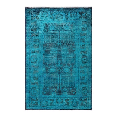Vibrance One-of-a-Kind Hand-Knotted Area Rug - Brown, 3' 2" x 4' 10" - 3' 2" x 4' 10"