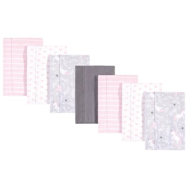slide 1 of 1, Hudson Baby Infant Girl Cotton Flannel Burp Cloths 7pk, Whimsical Unicorn, One Size - Whimsical Unicorn - One Size One Size - Whimsical Unicorn