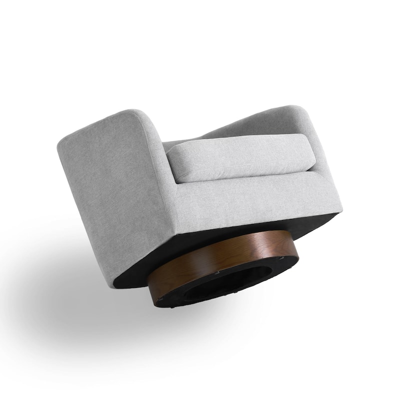 2 Set Modern Wide Round Swivel Accent Barrel Chairs