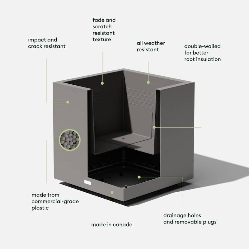 Block Series Plastic Cube Planter