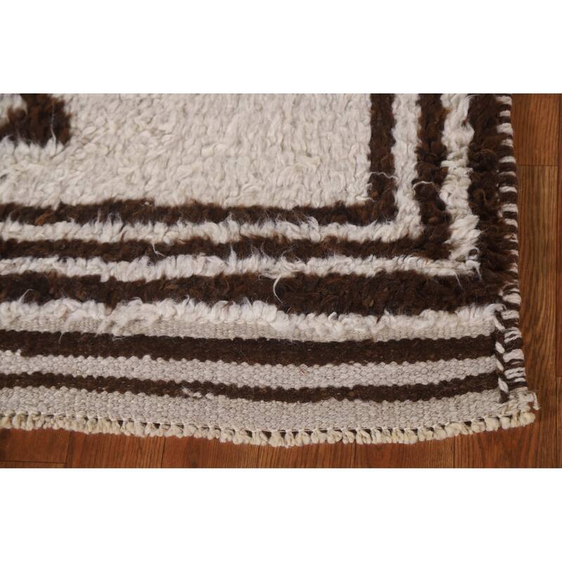 Tribal Anatolian Turkish Runner Rug Handmade Geometric Wool Carpet - 3'4"x 10'9"