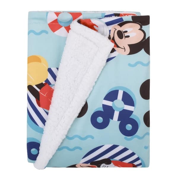 slide 2 of 5, Disney Mickey Mouse Summertime Splash Sherpa Baby Blanket