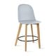 preview thumbnail 33 of 74, Farmhouse Plastic Round Bar Counter Stool Height High Chair Natural Solid Wood Kitchen Dining Patio Modern, Single, Set of 1