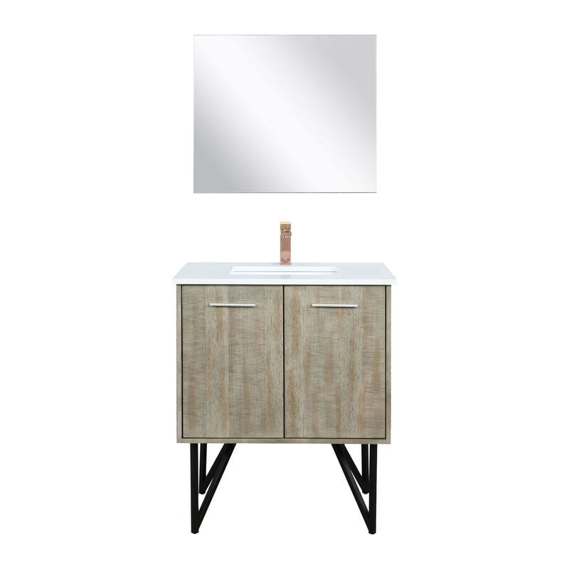Lancy Bath Vanity with Cultured Marble Top, Sink, Mirror and Faucet - 30 inch