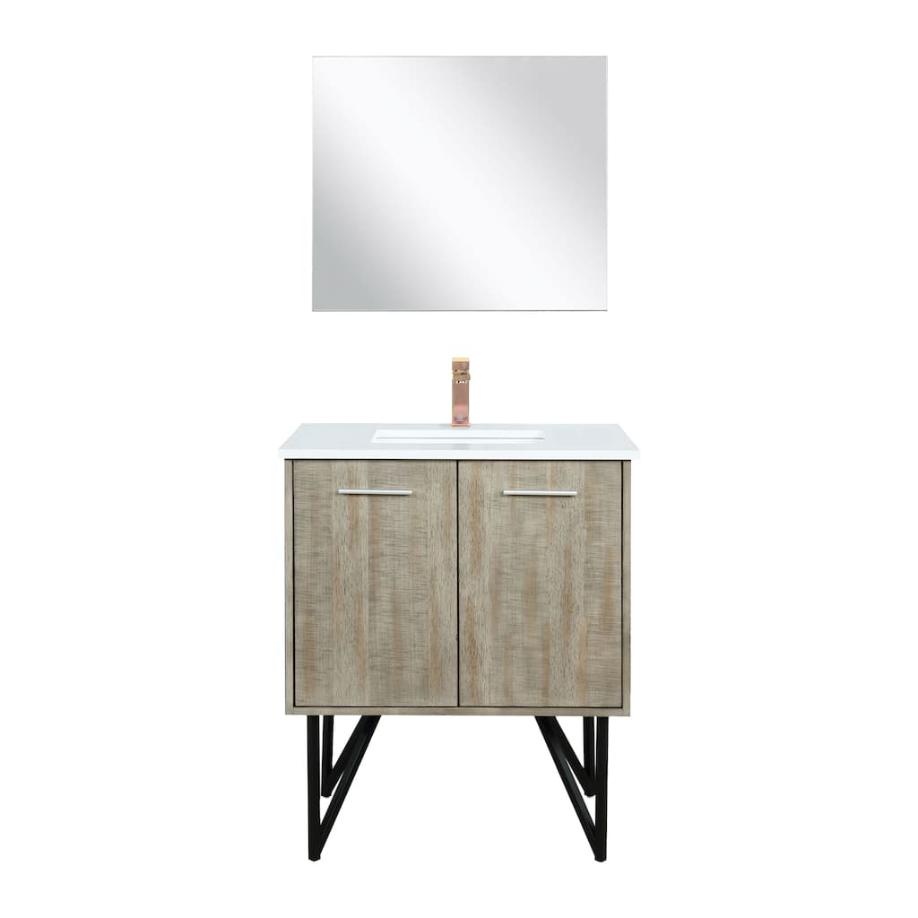 Lancy Bath Vanity with Cultured Marble Top, Sink, Mirror and Faucet