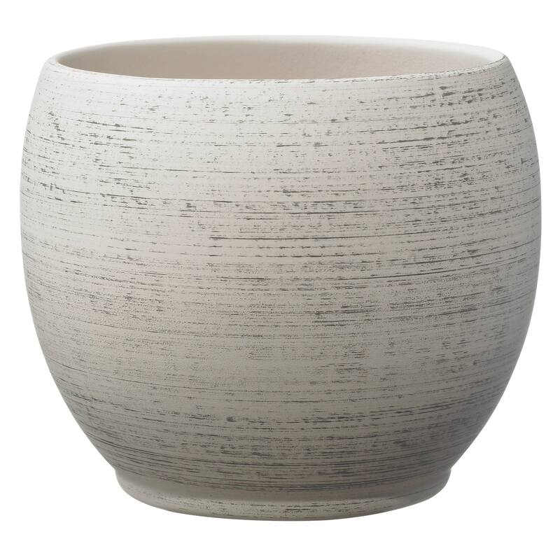 5.9" & 4.7" Dia. Indoor Ceramic Plant Pot Set - Wood Optics Brown & Wood Optics Gray - 4 Piece Set