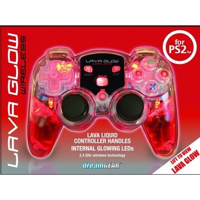 Dreamgear Ps2 Red Lava Glow Mini Wireless Controller