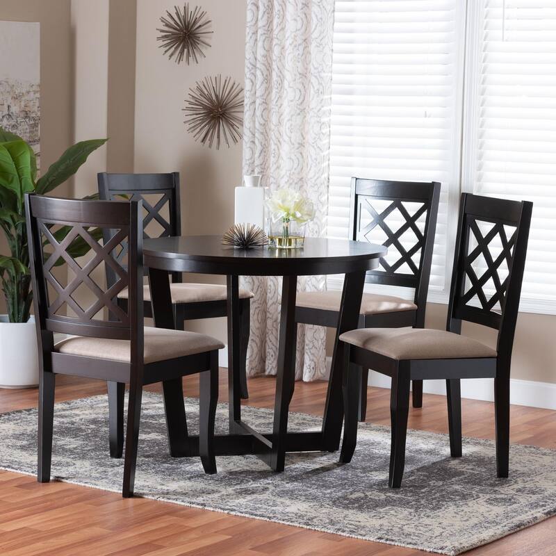 Selby Modern Fabric and Wood 5-Piece Dining Set